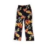 Black Floral print Magic Pantz with wide pegs